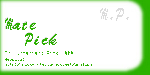 mate pick business card