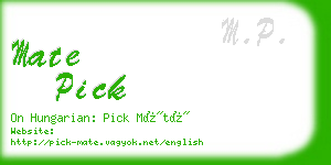 mate pick business card